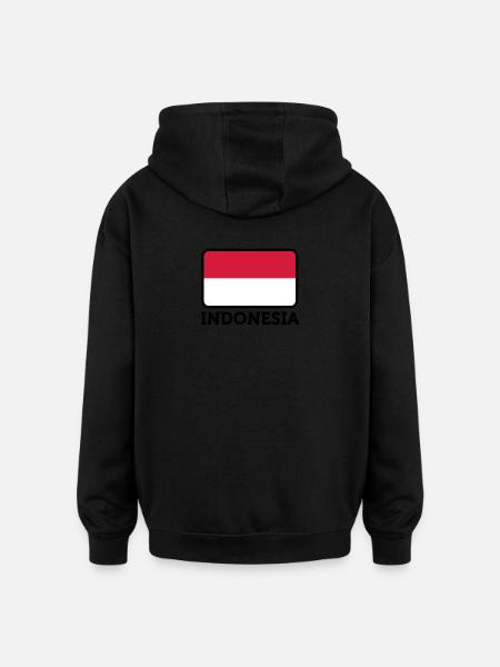 National flag of Indonesia - Oversized Unisex Hoodie - black