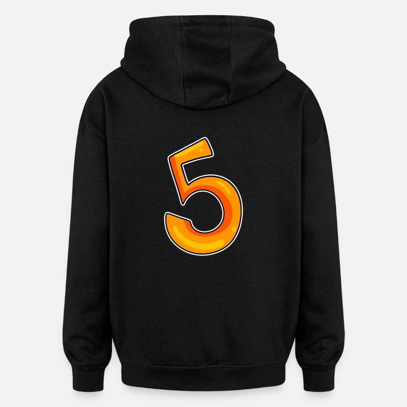 Numéro 5 Numéro - Sweat à capuche oversize unisexe - noir