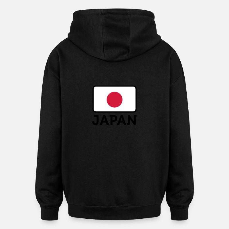 Drapeau national du Japon - Sweat à capuche oversize unisexe - noir