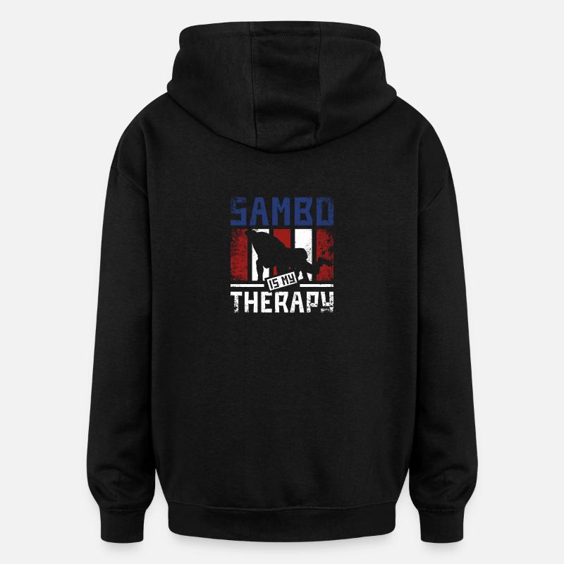 Sambo is my therapy - Oversized Unisex Hoodie - black