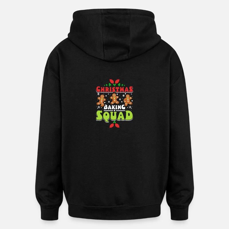 Équipe de pâtisserie de Noël - Sweat à capuche oversize unisexe - noir