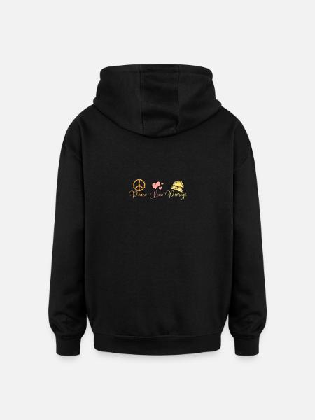 Peace love pierogi - Oversized Unisex Hoodie - black