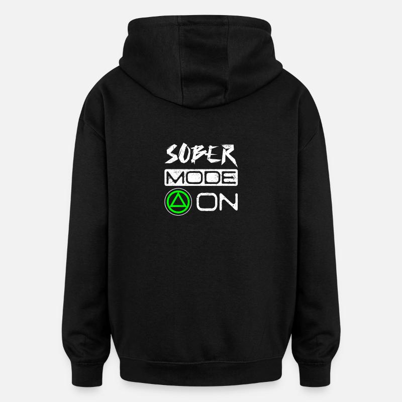 Sobriété Mode sobre activé - Sweat à capuche oversize unisexe - noir