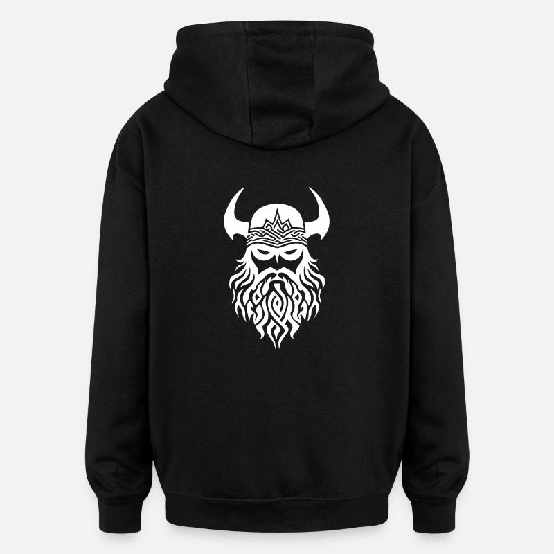Casque Viking Guerrier Valhalla - Sweat à capuche oversize unisexe - noir