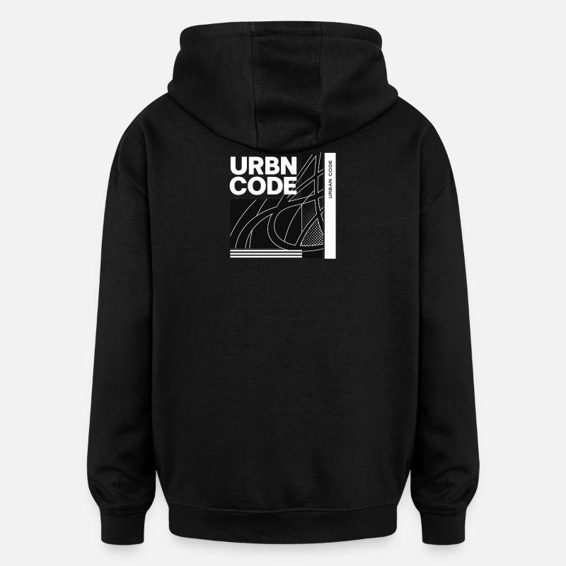 Conception de lignes de code urbain - Sweat à capuche oversize unisexe - noir