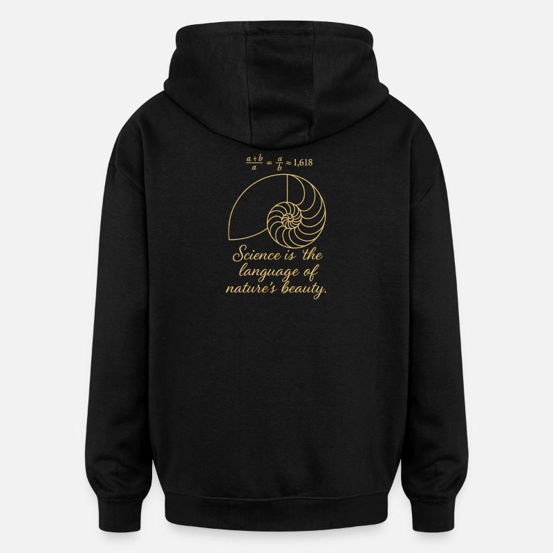 Coque de Fibonacci - Sweat à capuche oversize unisexe - noir