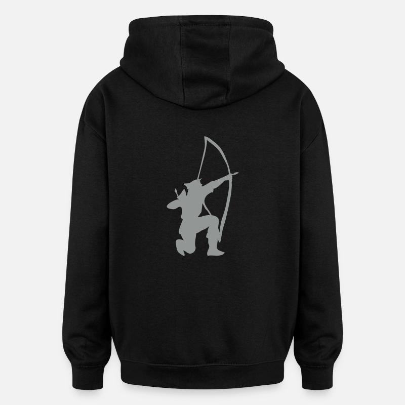 tir à l'arc, médiévale patjila - Sweat à capuche oversize unisexe - noir