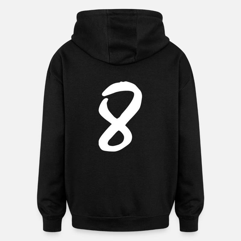 8 - Sweat à capuche oversize unisexe - noir