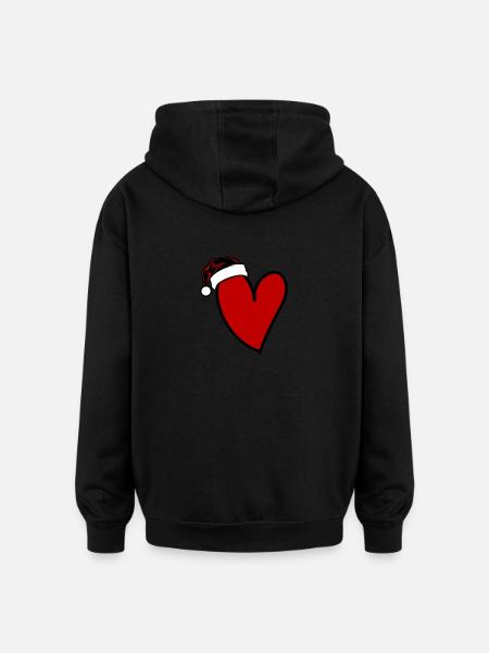 Herz Weihnachten - Oversized Unisex Hoodie - Schwarz