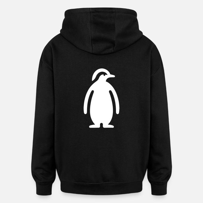 Penguin Silhouette Elegant Design - Oversized Unisex Hoodie - black