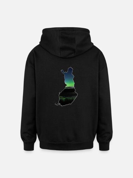 The map of Finland - Oversized Unisex Hoodie - black