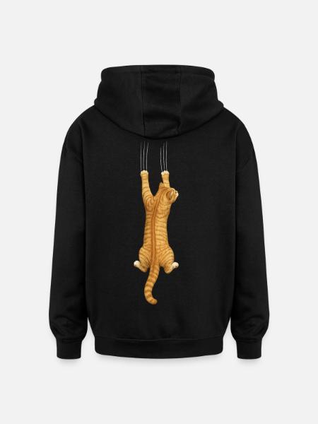 Cat Lovers - Oversized Unisex Hoodie - Schwarz