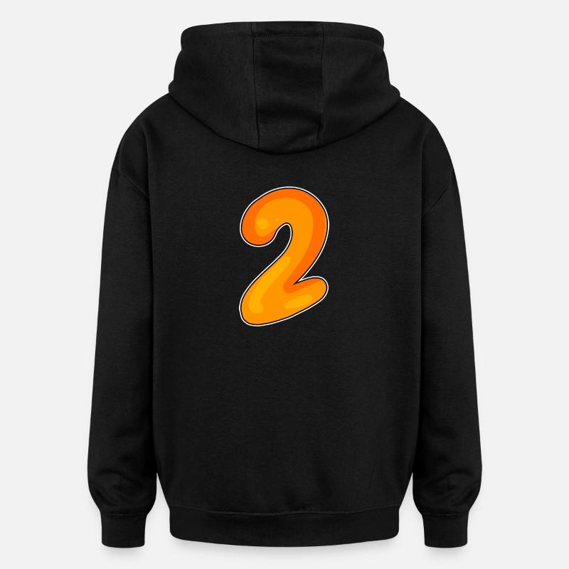 2 - Sweat à capuche oversize unisexe - noir