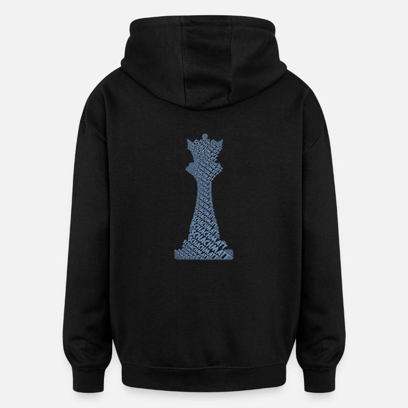 Chess Chess Piece Queen - Sweat à capuche oversize unisexe - noir