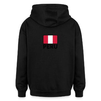 Drapeau national du Pérou - Sweat à capuche oversize unisexe - noir - Dos - Noah (186cm)