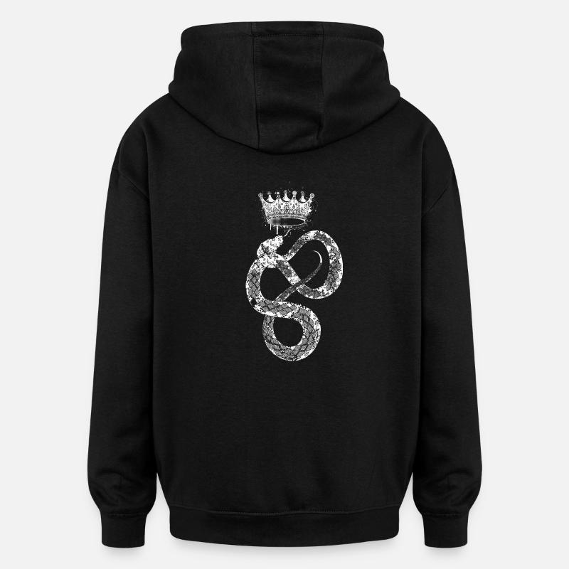 Serpent blanc - Sweat à capuche oversize unisexe - noir