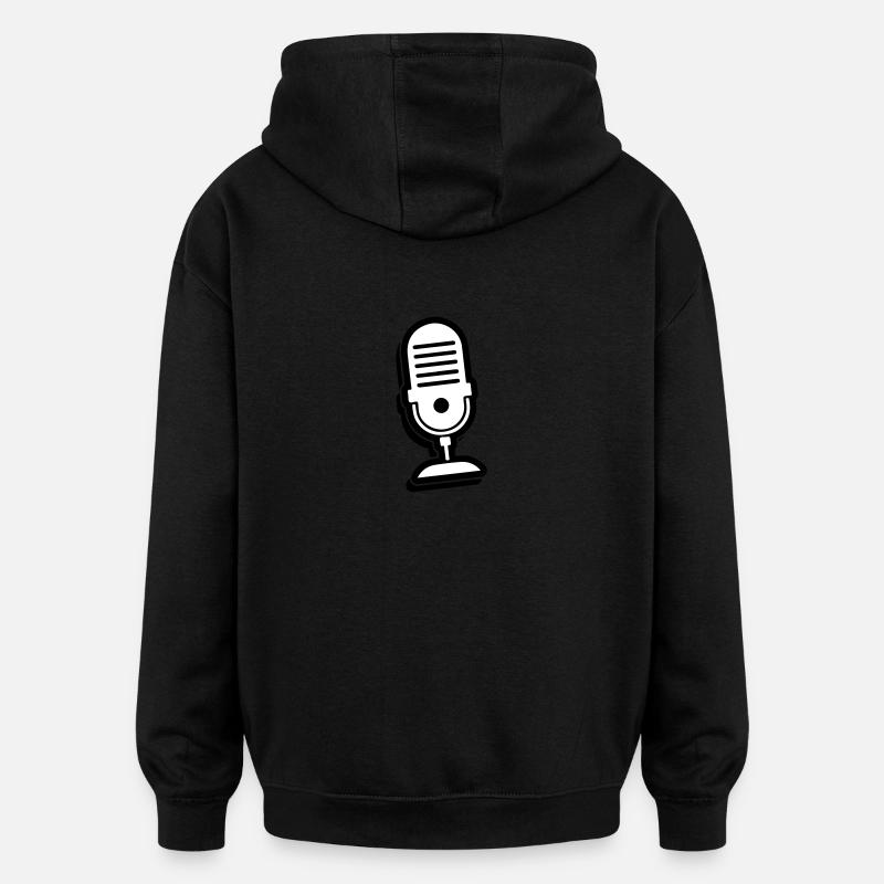 Microphone icon - Oversized Unisex Hoodie - black