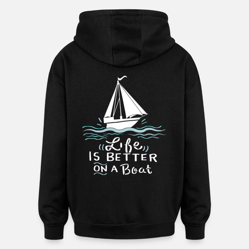 Sailing Sailing Boat Gift - Oversized Unisex Hoodie - black
