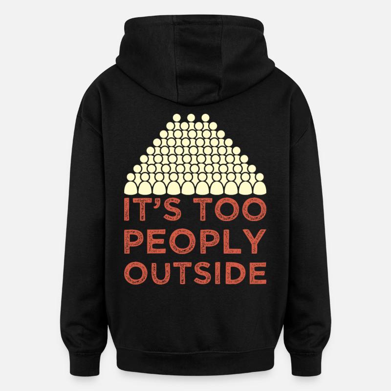 Introverti - Sweat à capuche oversize unisexe - noir