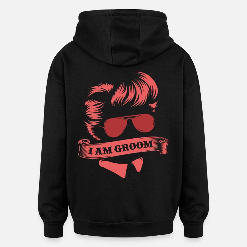 célibataire - Sweat à capuche oversize unisexe - noir