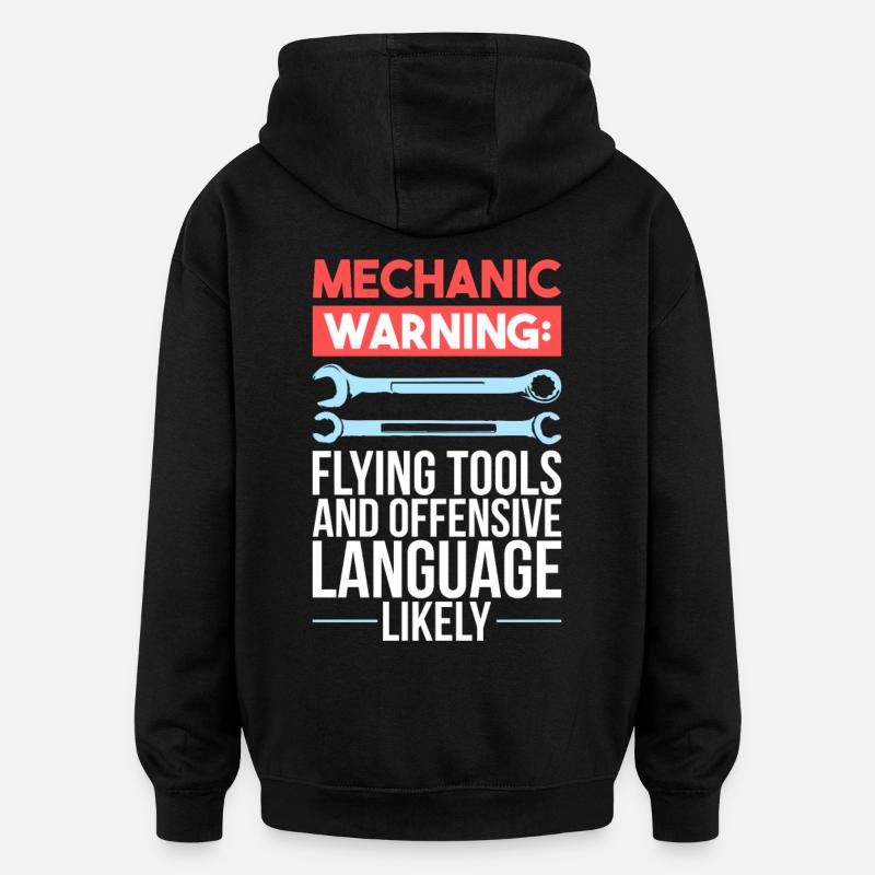 mécanicien - Sweat à capuche oversize unisexe - noir