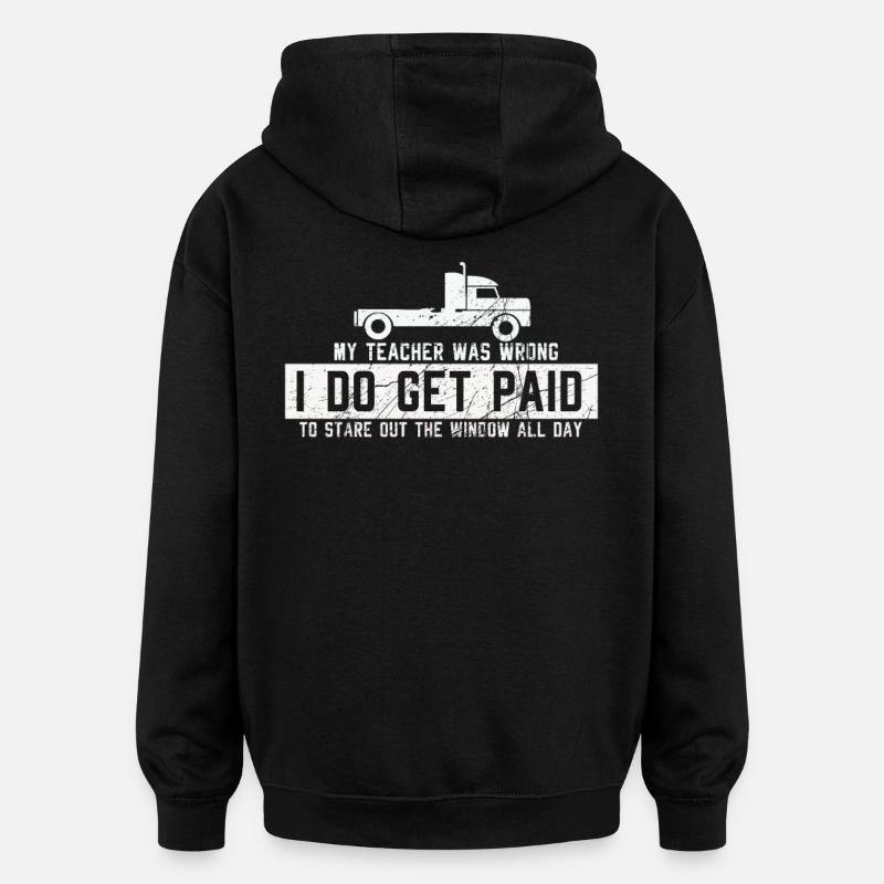 Chauffeur de camion - Sweat à capuche oversize unisexe - noir
