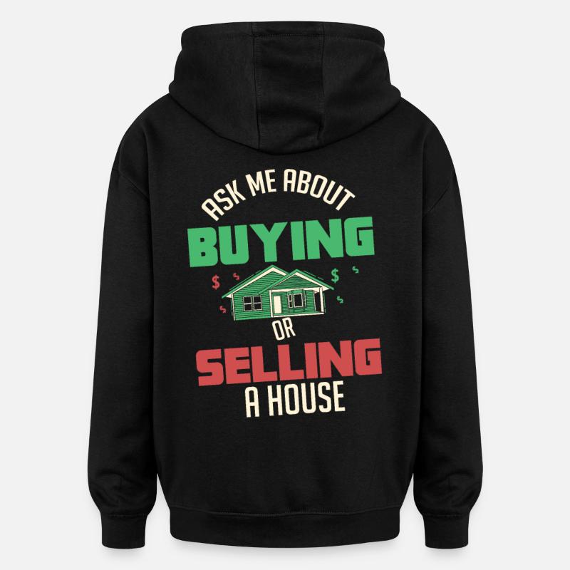 Agents immobiliers - Sweat à capuche oversize unisexe - noir