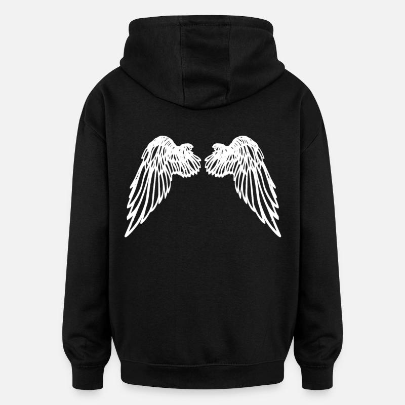 ailes d'ange - Sweat à capuche oversize unisexe - noir