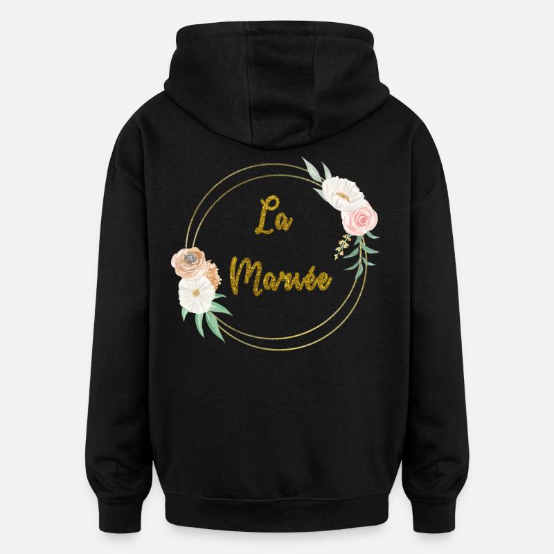 die Goldene Braut und Blumen - Oversized Unisex Hoodie - Schwarz
