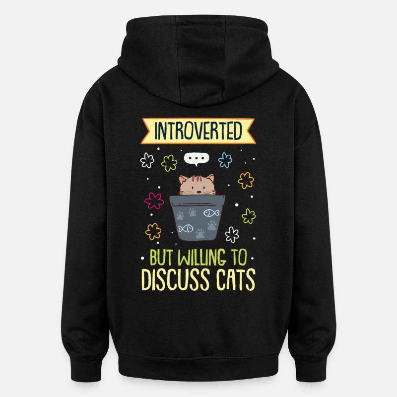 introverti - Sweat à capuche oversize unisexe - noir