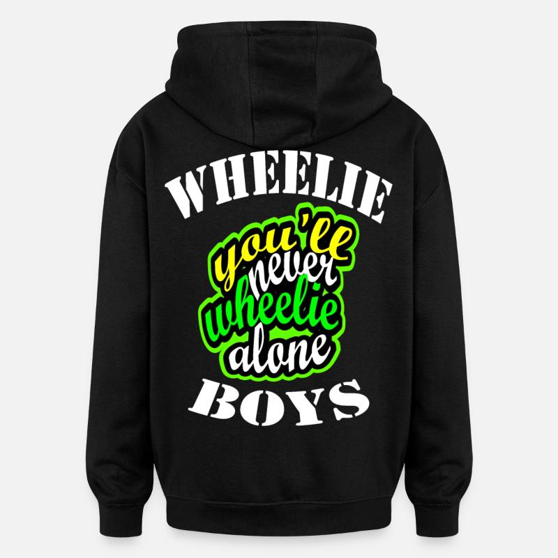 Wheelie - Sweat à capuche oversize unisexe - noir