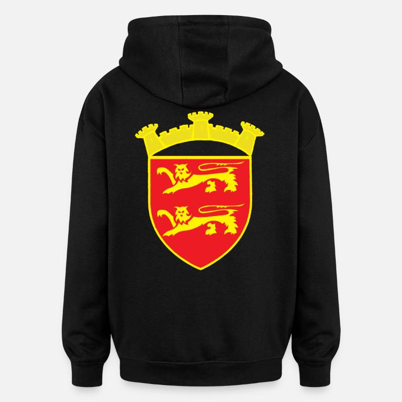 ROT WAPPEN LÖWENTURM ODER COPYRIGHT RUNEMBERG - Oversized Unisex Hoodie - Schwarz