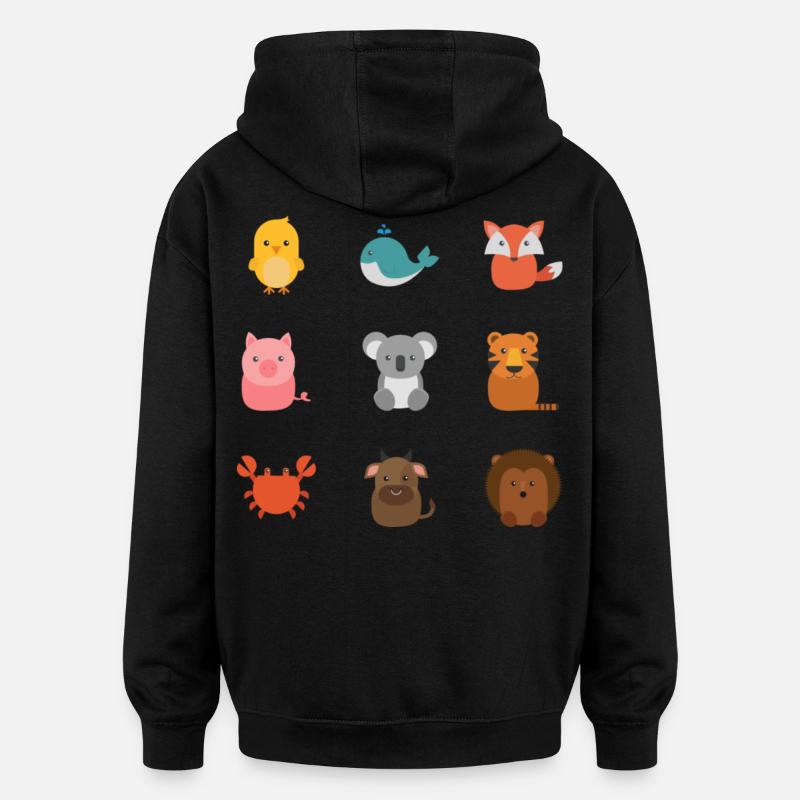 Nature - Sweat à capuche oversize unisexe - noir