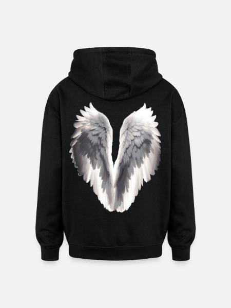 Angel wings - Oversized Unisex Hoodie - black