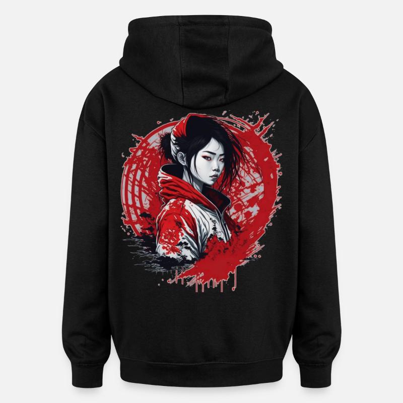 Mädchen Street Style - Oversized Unisex Hoodie - Schwarz
