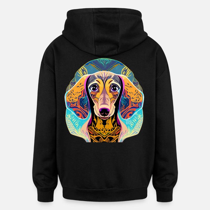 Dackel - Oversized Unisex Hoodie - Schwarz