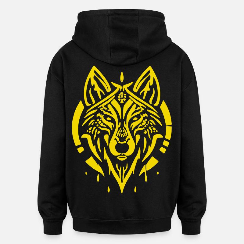 Wolf's Head - Oversized Unisex Hoodie - black