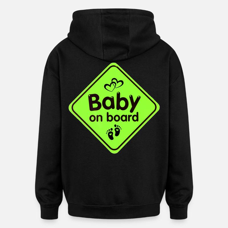 naissance, bébé, enfant - Sweat à capuche oversize unisexe - noir