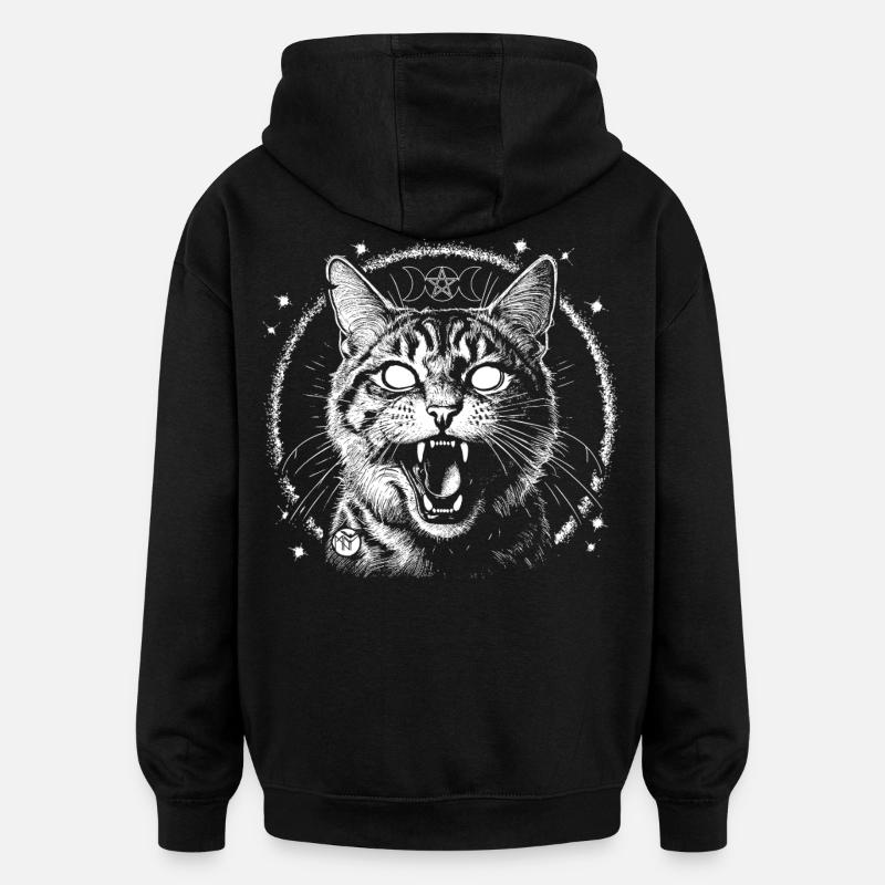 Bewitched Tabby - Oversized Unisex Hoodie - black