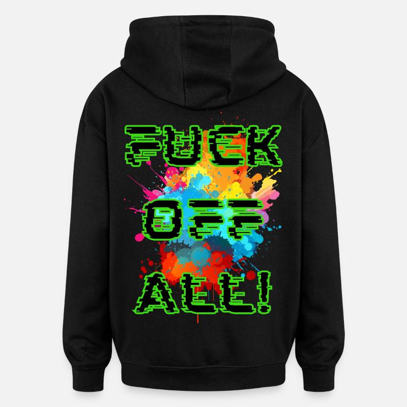 Punk-Farbexplosion - Oversized Unisex Hoodie - Schwarz