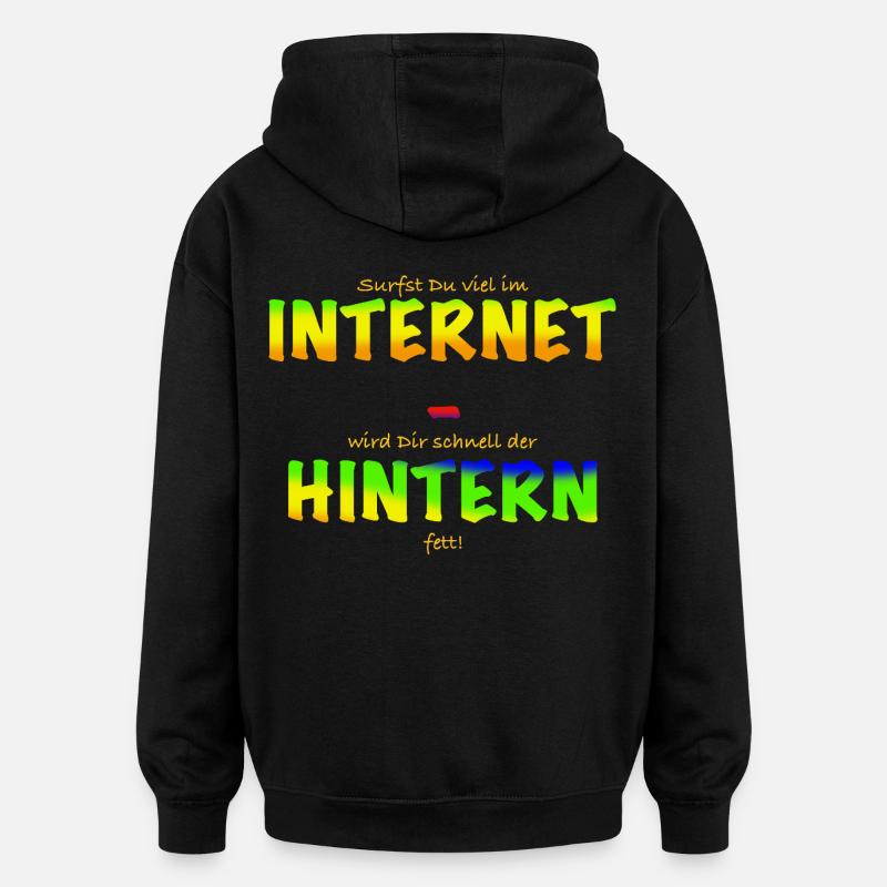 Internet Hintern - Oversized Unisex Hoodie - Schwarz