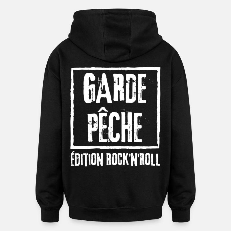garde pêche édition ROCK - Sweat à capuche oversize unisexe - noir