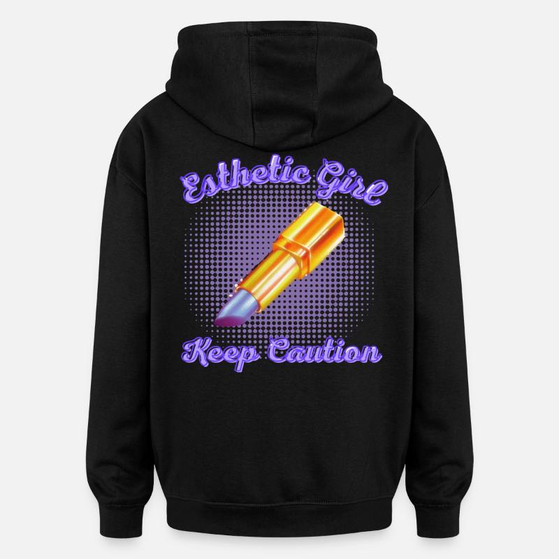 Kriegen Sie Ihren Graffiti-Lippenstift - Oversized Unisex Hoodie - Schwarz