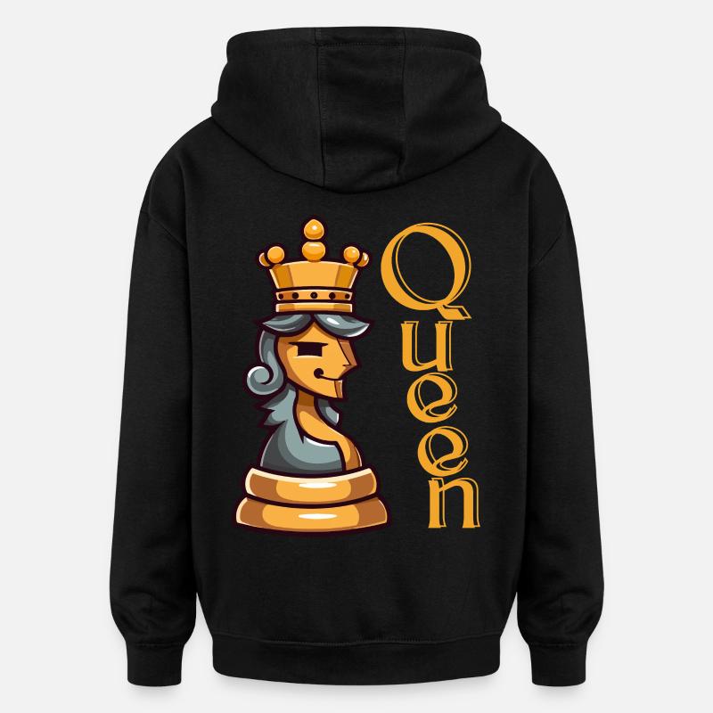 Reine des échecs - Sweat à capuche oversize unisexe - noir