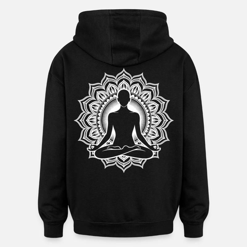 Chakra de méditation - Sweat à capuche oversize unisexe - noir