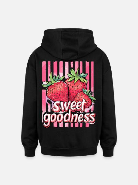 sweet goodness - erdbeere - Oversized Unisex Hoodie - Schwarz