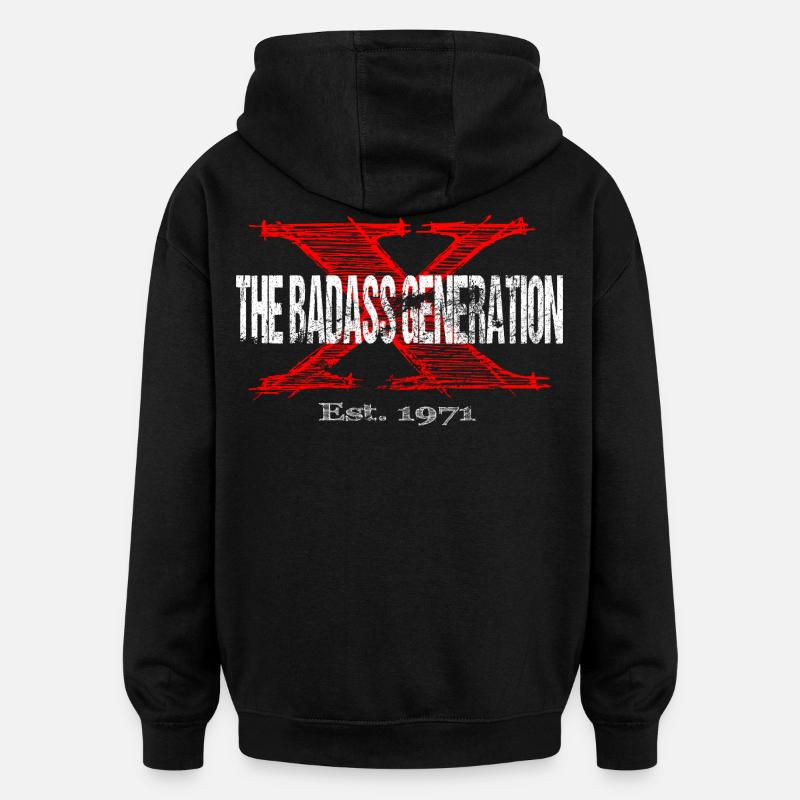 Génération X 1971 Rétro - Sweat à capuche oversize unisexe - noir