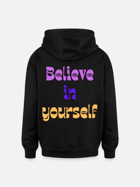 Believe in Yourself Retro Gradient - Oversized Unisex Hoodie - black