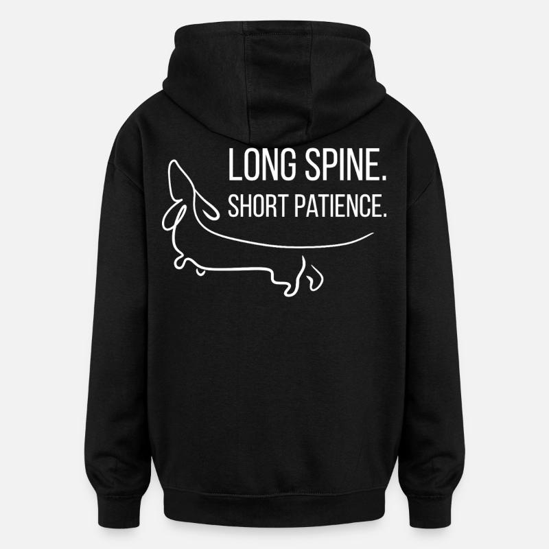 Court sur pattes. Têtu. Teckel. - Sweat à capuche oversize unisexe - noir