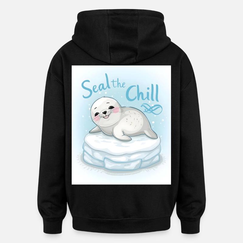 Scellez le froid - Sweat à capuche oversize unisexe - noir